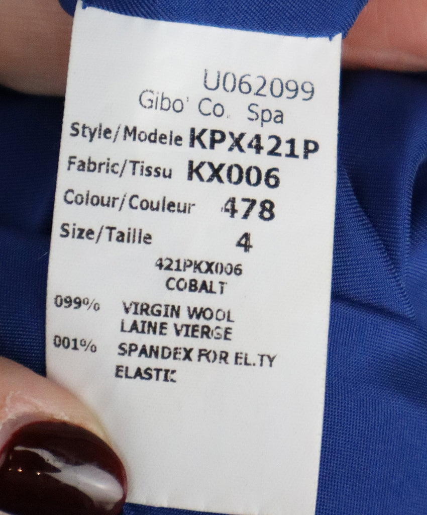 Michael Kors Blue Wool & Black Leather Dress 4