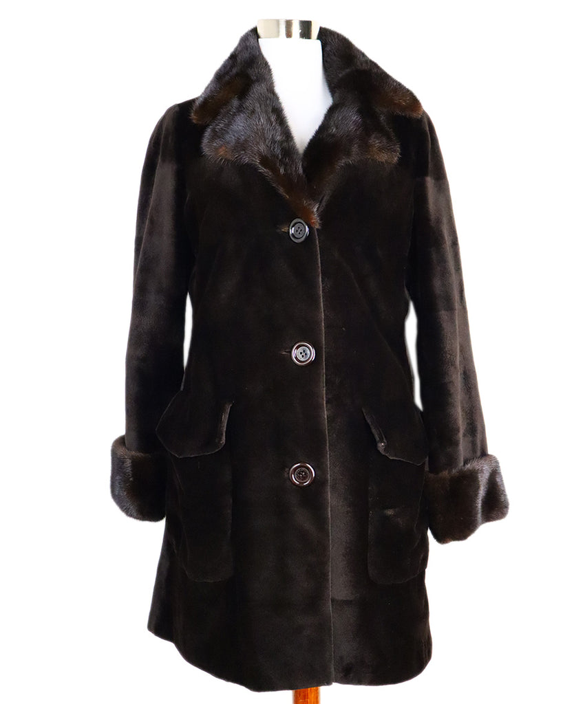 Michael Kors Brown Sheared Mink Coat 