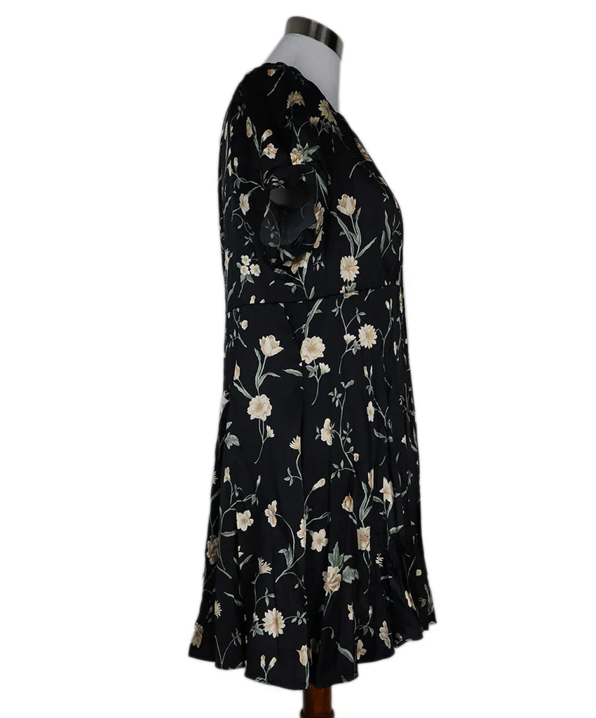 Michael Kors Black Floral Pleated Dress sz 12 - Michael's Consignment NYC