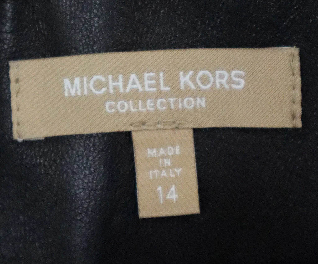 Michael Kors Black Leather Zipper Trim Dress sz 14 - Michael's Consignment NYC