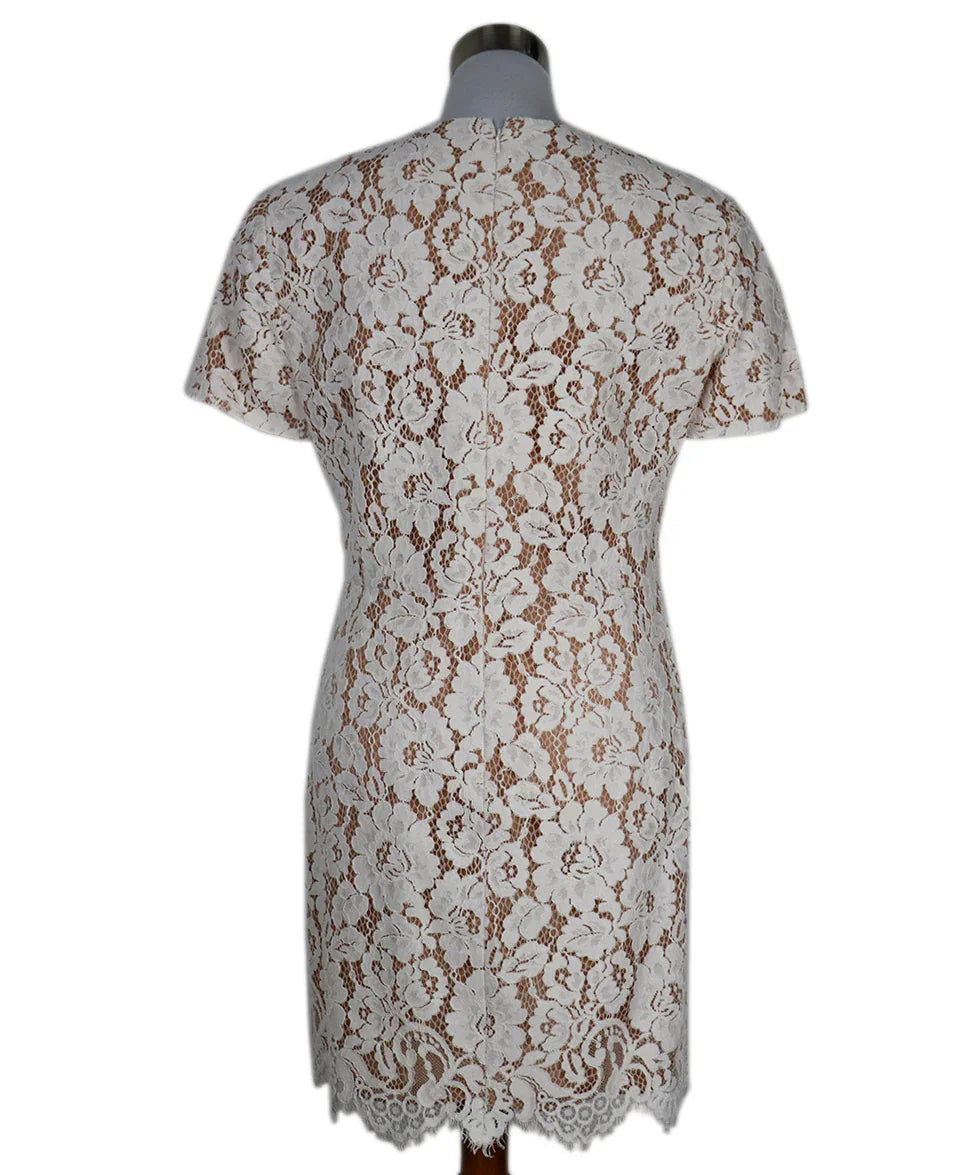 fitted lace wedding dress Michael Kors Collection Women's Lace Short-Sleeve Minidress - Optic White Floral Lace