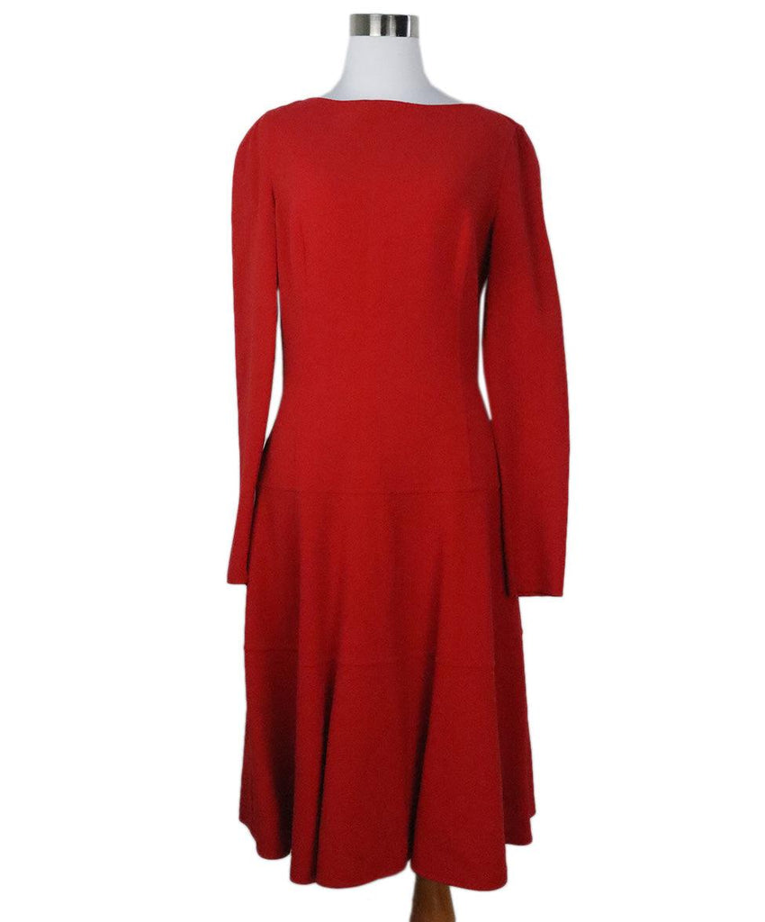 Michael Kors Red Wool Longsleeve Dress 