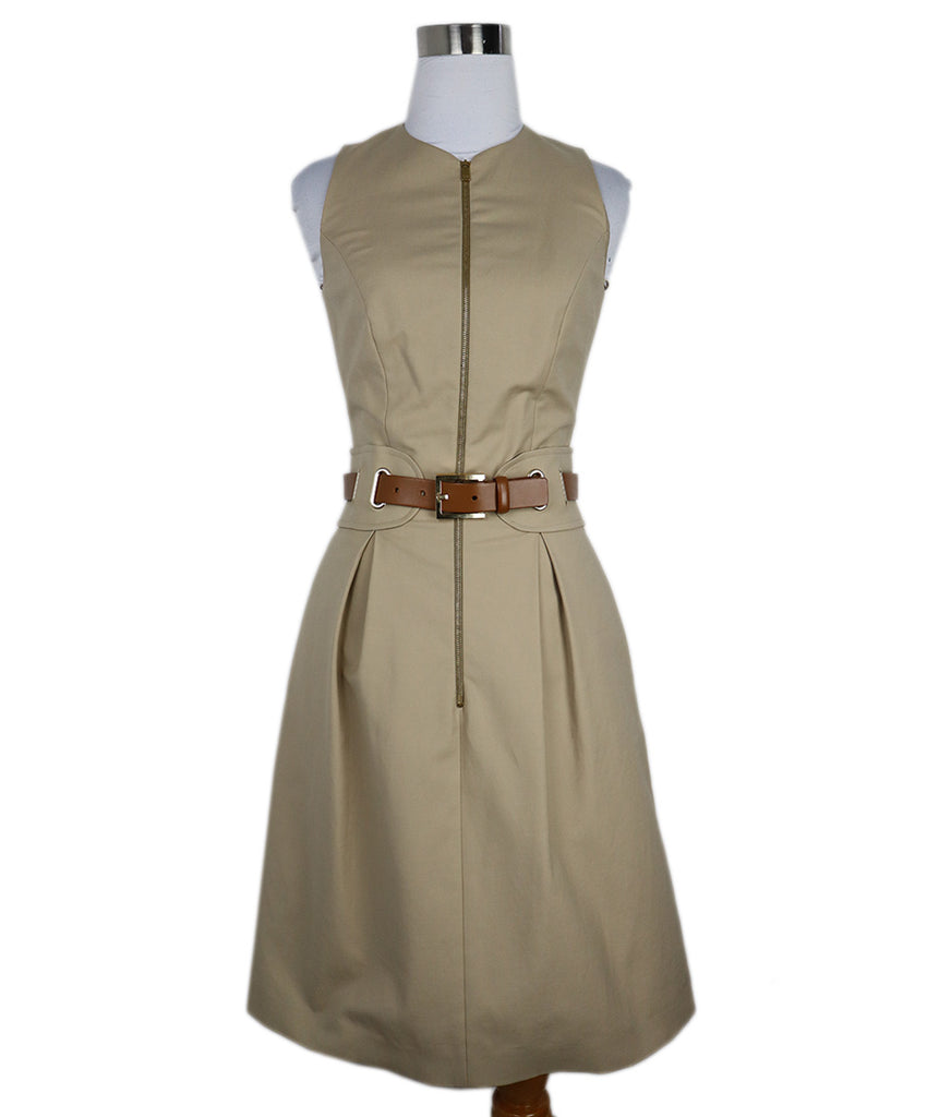 Michael Kors Tan & Brown Leather Belt Dress 