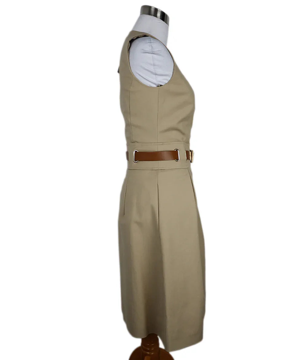 Michael Kors Tan & Brown Leather Belt Dress sz 2 l Michael's Luxury Consignment Michael's Consignment NYC Michael Kors Tan & Brown Leather Belt Dress sz 2 l Michael's Luxury Consignment Michael's Consignment NYC