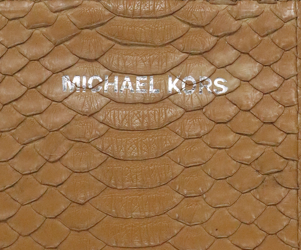 Michael Kors Tan Python Leather Clutch 6