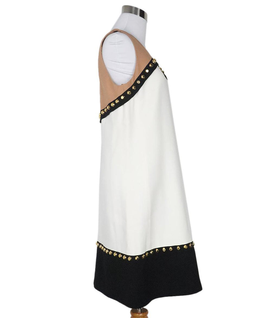 Michael Kors Black White & Tan Gold Stud Dress sz 8 - Michael's Consignment NYC
