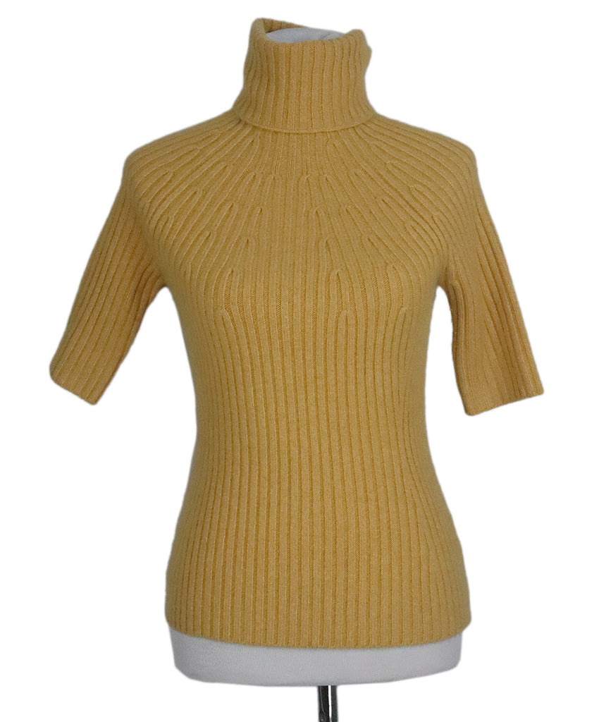 Michael Kors Yellow Cashmere Turtleneck Sweater 