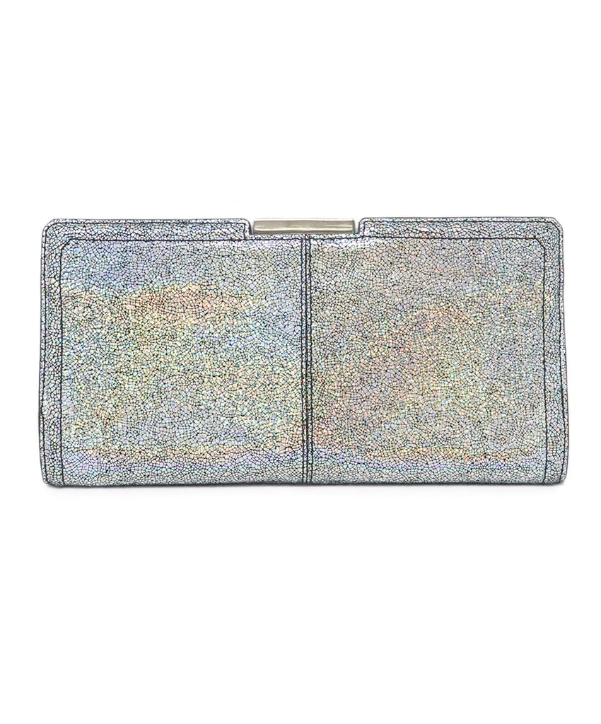 Milly Rainbow Hologram Leather Clutch 2