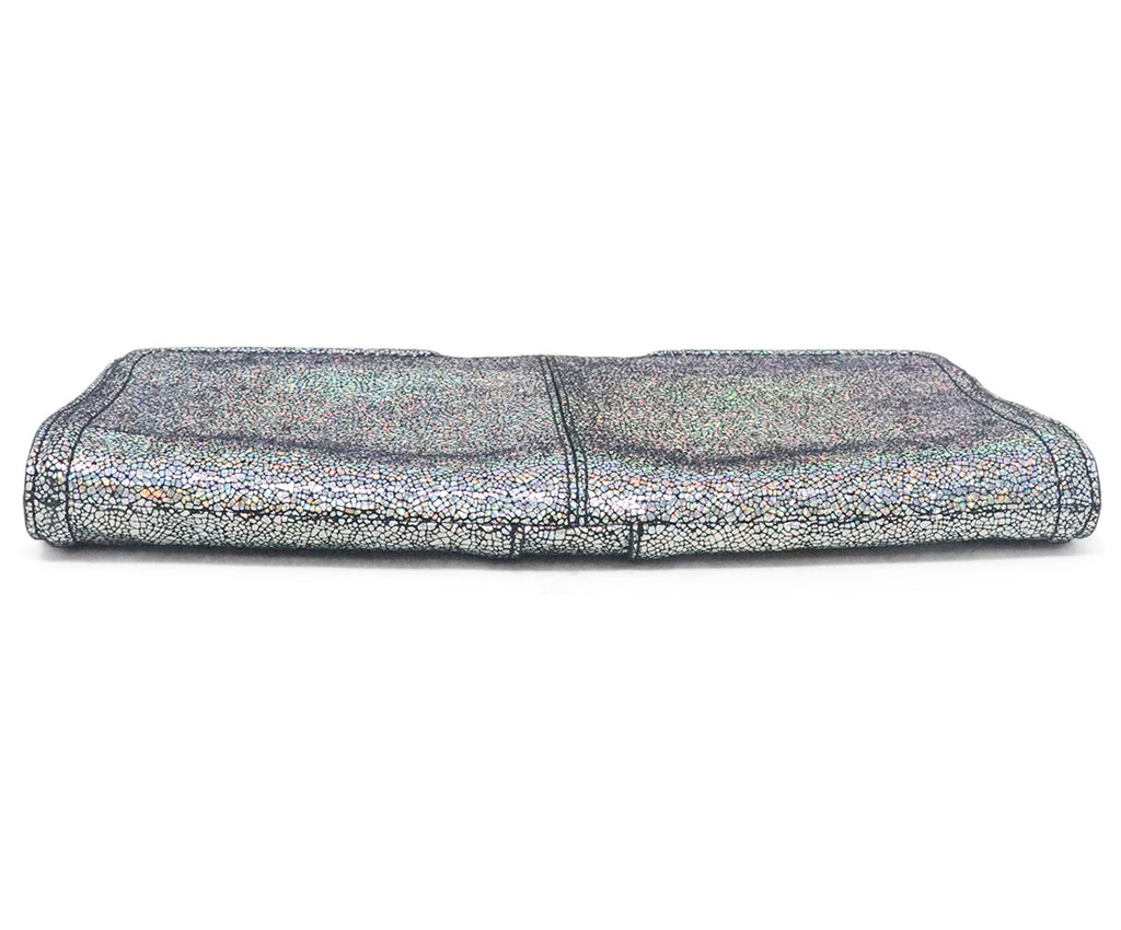 Milly Rainbow Hologram Leather Clutch 3
