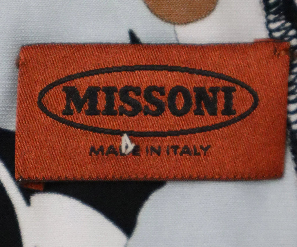 Missoni Black White & Brown Print Top sz 4 - Michael's Consignment NYC