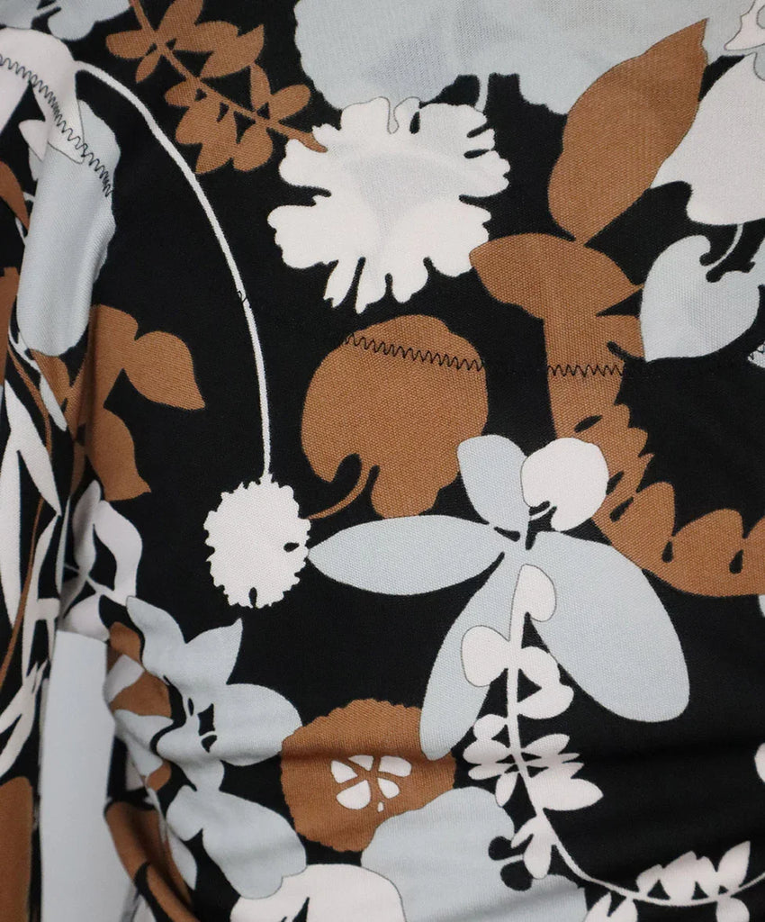 Missoni Black White & Brown Print Top sz 4 - Michael's Consignment NYC