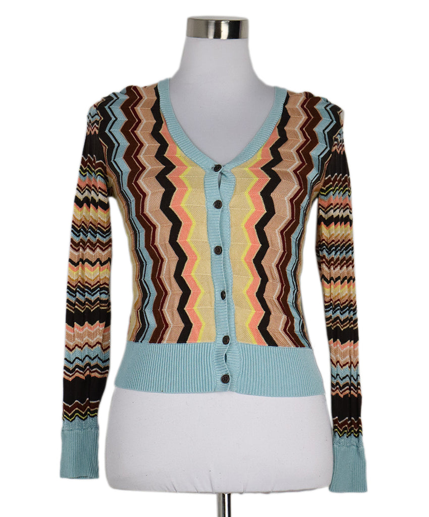 Missoni Multicolor Chevron Print Cardigan 