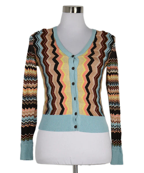 Missoni Multicolor Chevron Print Cardigan sz 4 l Michael's Luxury