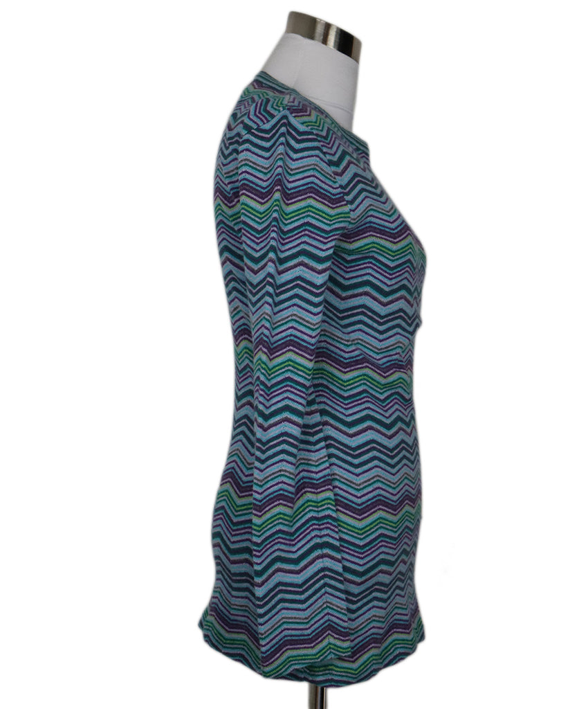 Missoni Blue Purple & Green Knit Sweater sz 4 - Michael's Consignment NYC