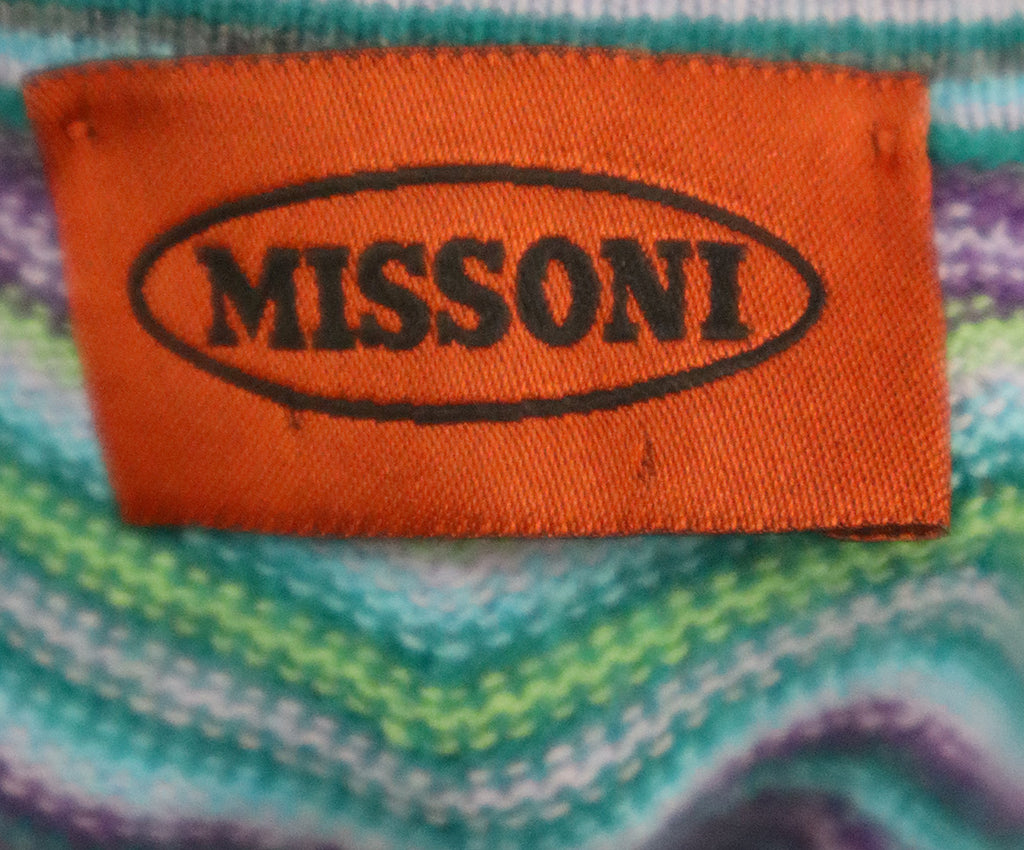 Missoni Blue Purple & Green Knit Sweater sz 4 - Michael's Consignment NYC