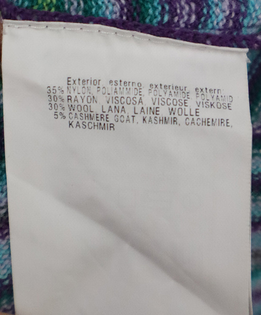 Missoni Blue Purple & Green Knit Sweater sz 4 - Michael's Consignment NYC