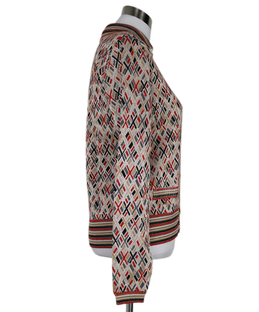 Missoni Red Beige & Black Knit Cardigan sz 12 - Michael's Consignment NYC