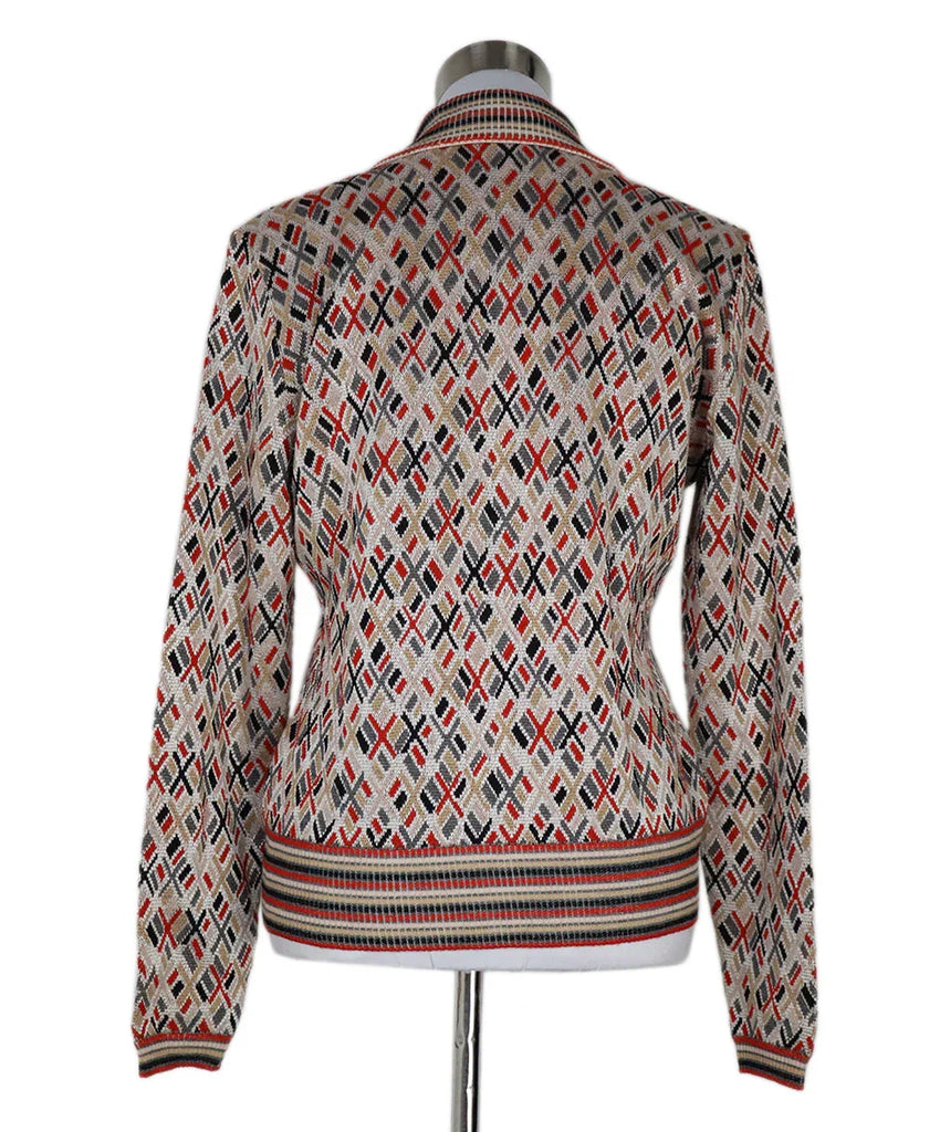 Missoni Red Beige & Black Knit Cardigan sz 12 - Michael's Consignment NYC