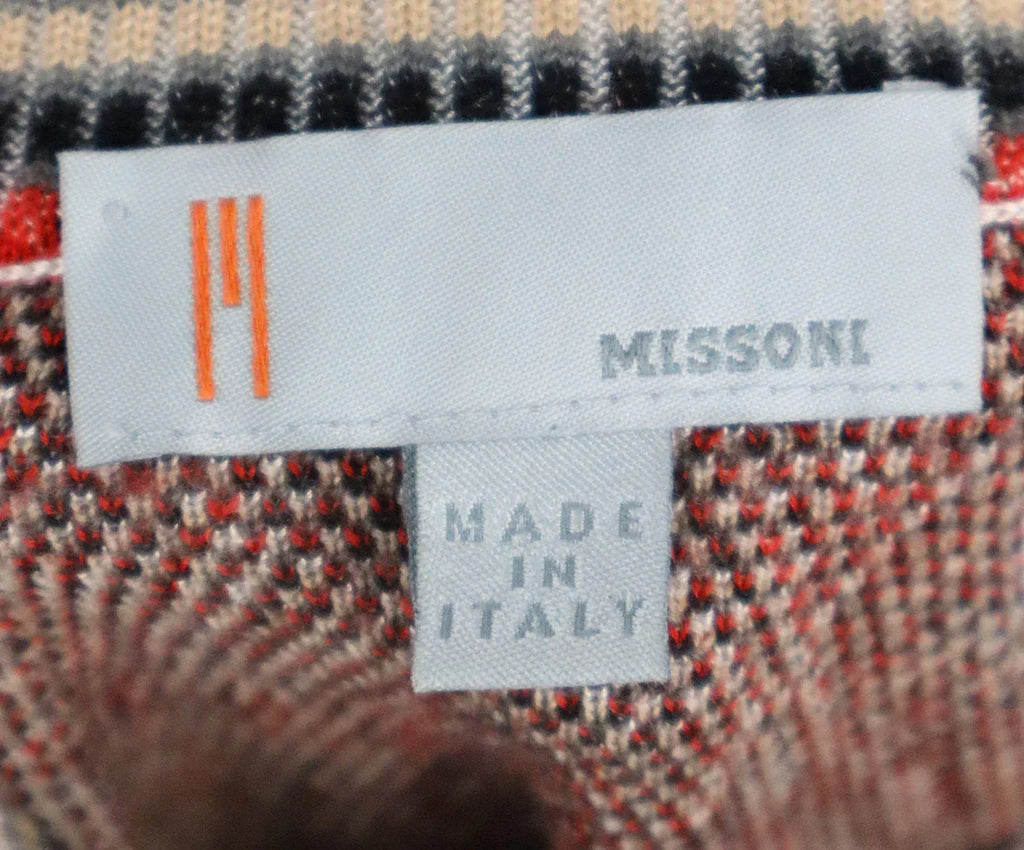 Missoni Red Beige & Black Knit Cardigan sz 12 - Michael's Consignment NYC