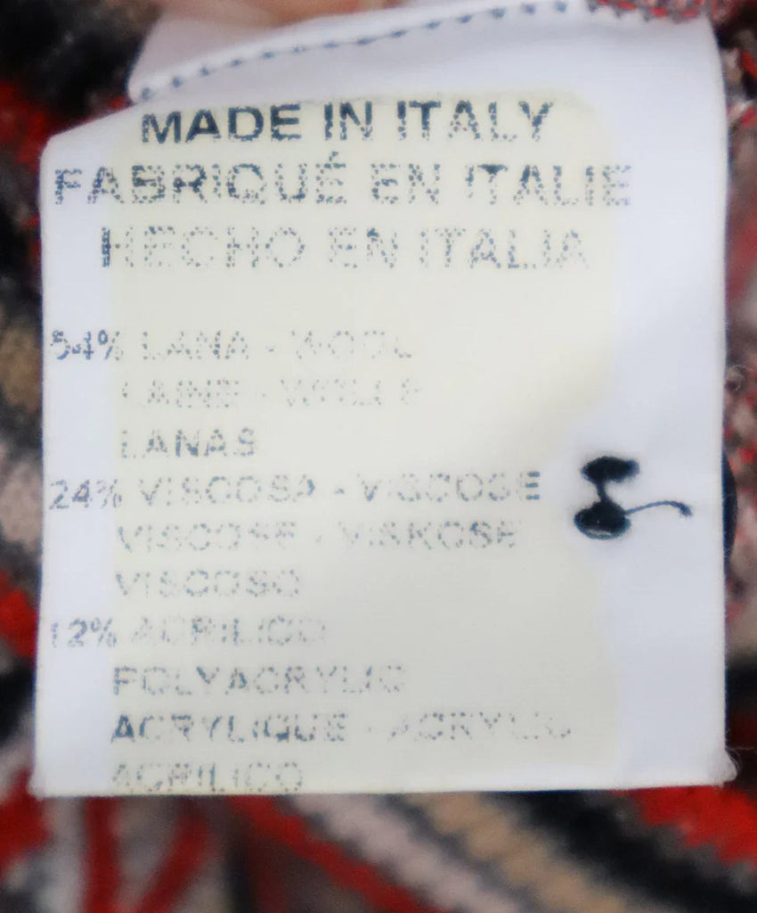 Missoni Red Beige & Black Knit Cardigan sz 12 - Michael's Consignment NYC