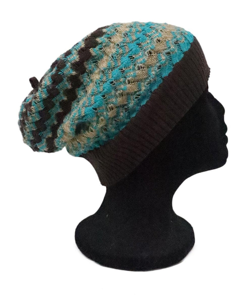 Missoni Brown & Teal Knit Hat 1