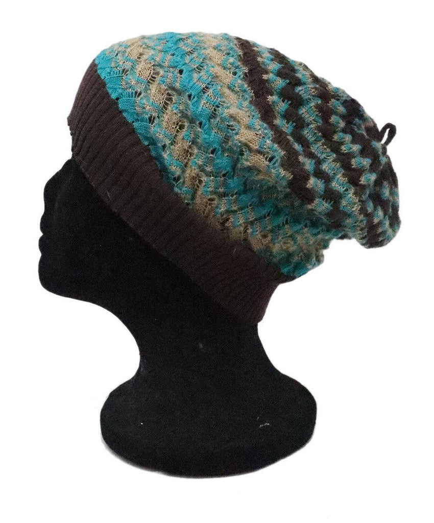 Missoni Brown & Teal Knit Hat 2
