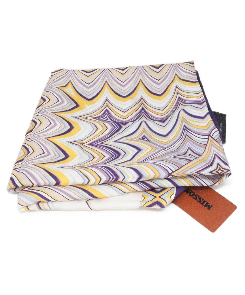 Missoni Purple & Yellow Print Silk Scarf 3