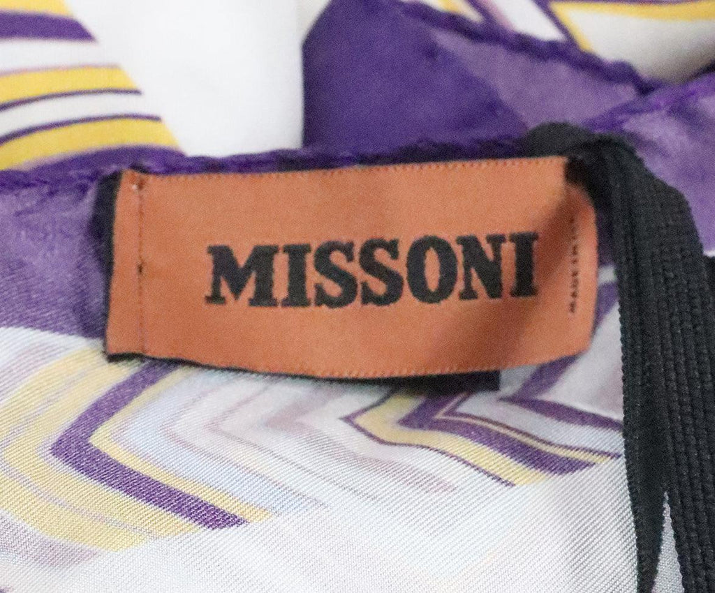 Missoni Purple & Yellow Print Silk Scarf 4