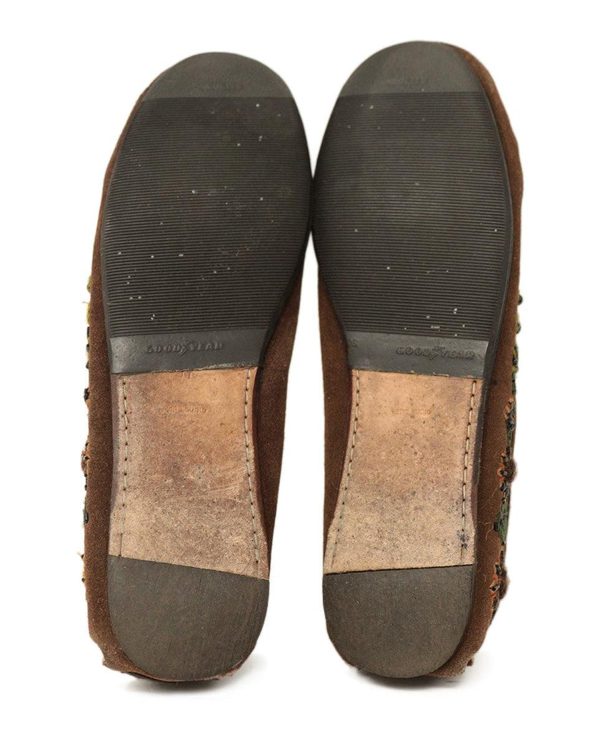 Miu Miu Brown Suede Embroidered Flats sz 7 - Michael's Consignment NYC
