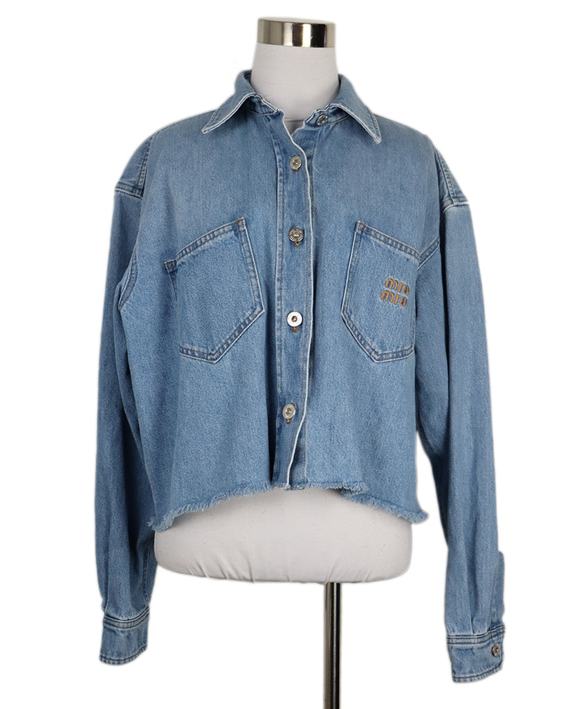 Miu Miu Denim Embroidered Jacket 