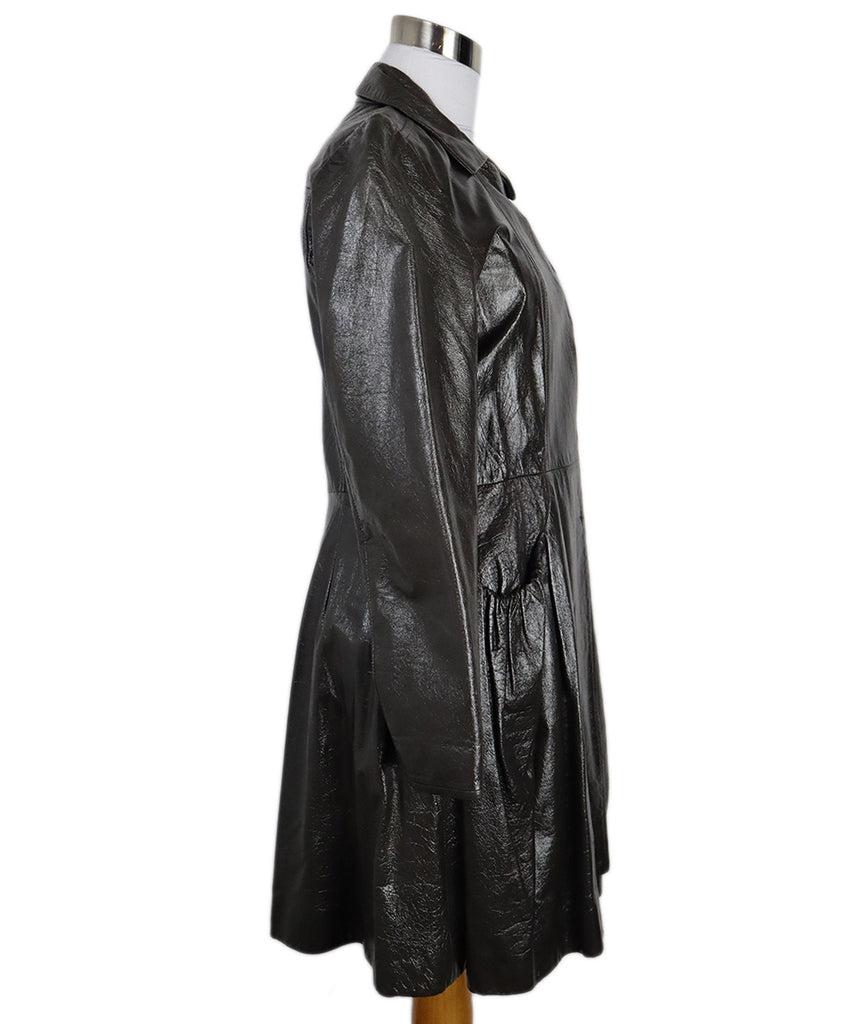 Miu Miu Vintage Distressed Grey Leather Trenchcoat 1