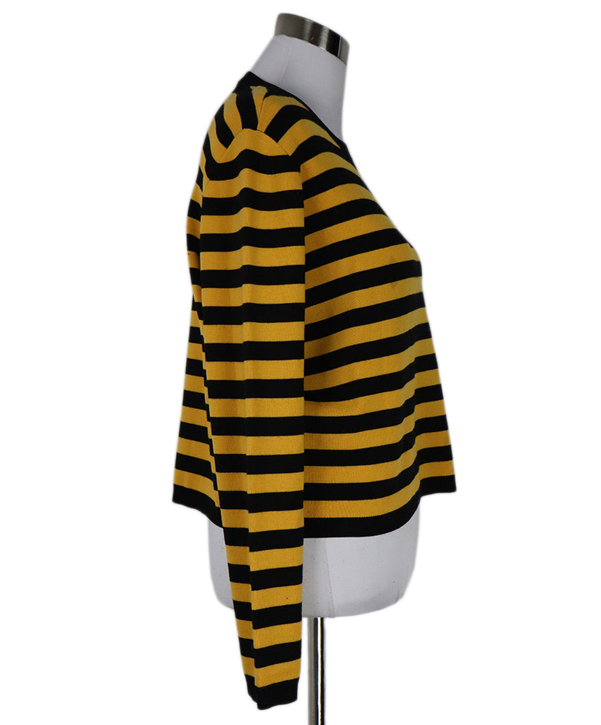 Miu Miu Yellow & Black Striped Cashmere Sweater 1