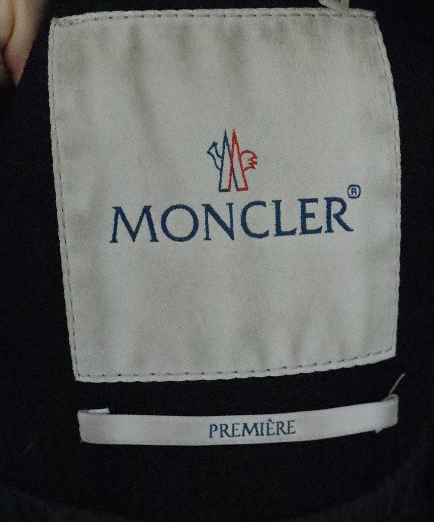 Moncler Black Wool Coat w/ Fur Trim sz 4 - Michael's Consignment NYC