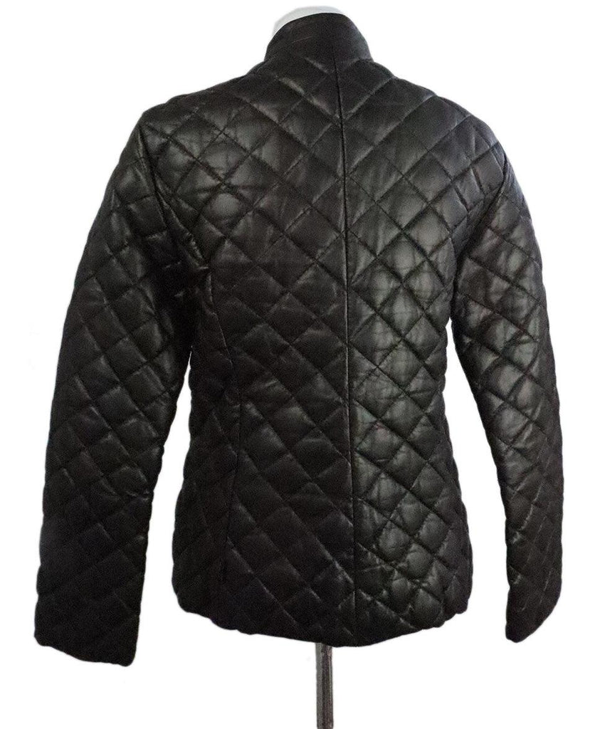 Moncler Brown Quilted Leather Jacket sz 2 - Michael's Consignment NYC