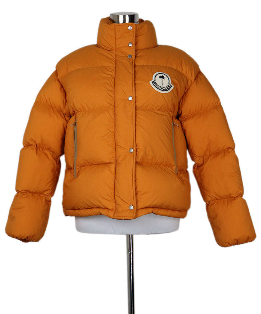 Moncler Orange Nylon Down Lining Coat 