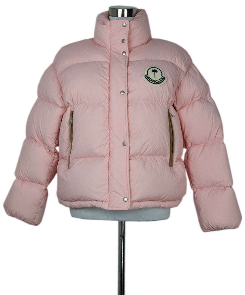 Moncler Pale Pink Nylon Down Lining Coat 