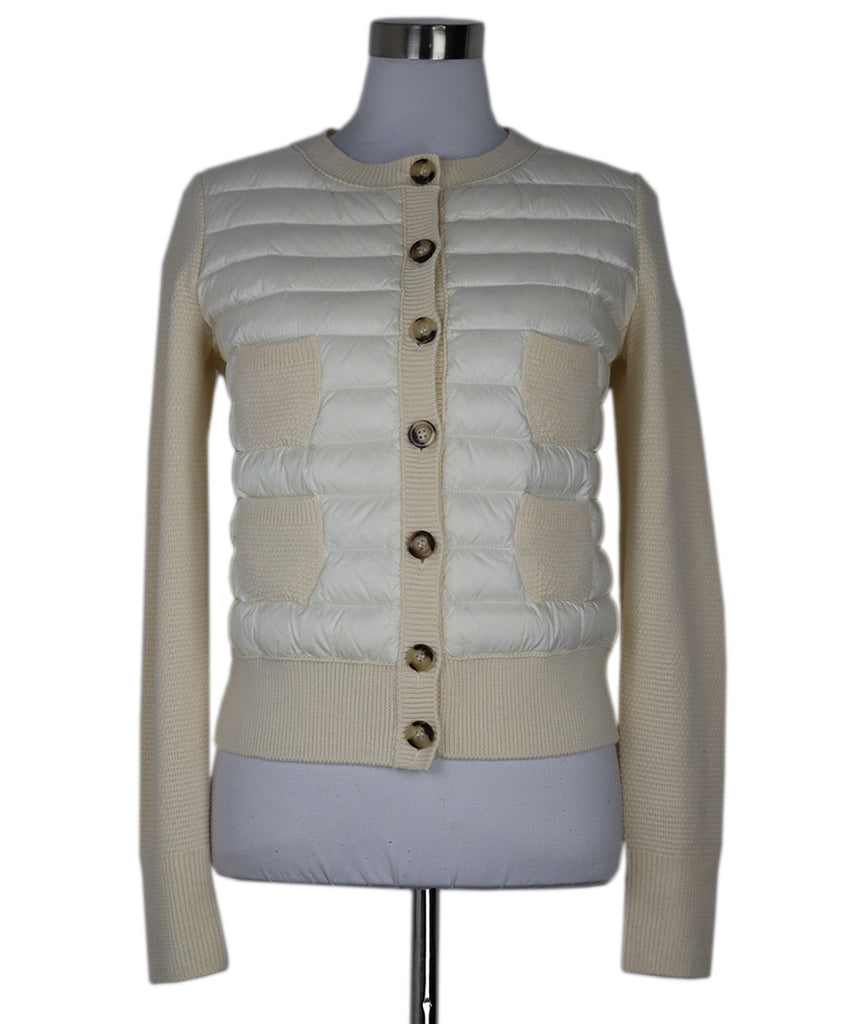 Moncler Ivory Down Knit Jacket 