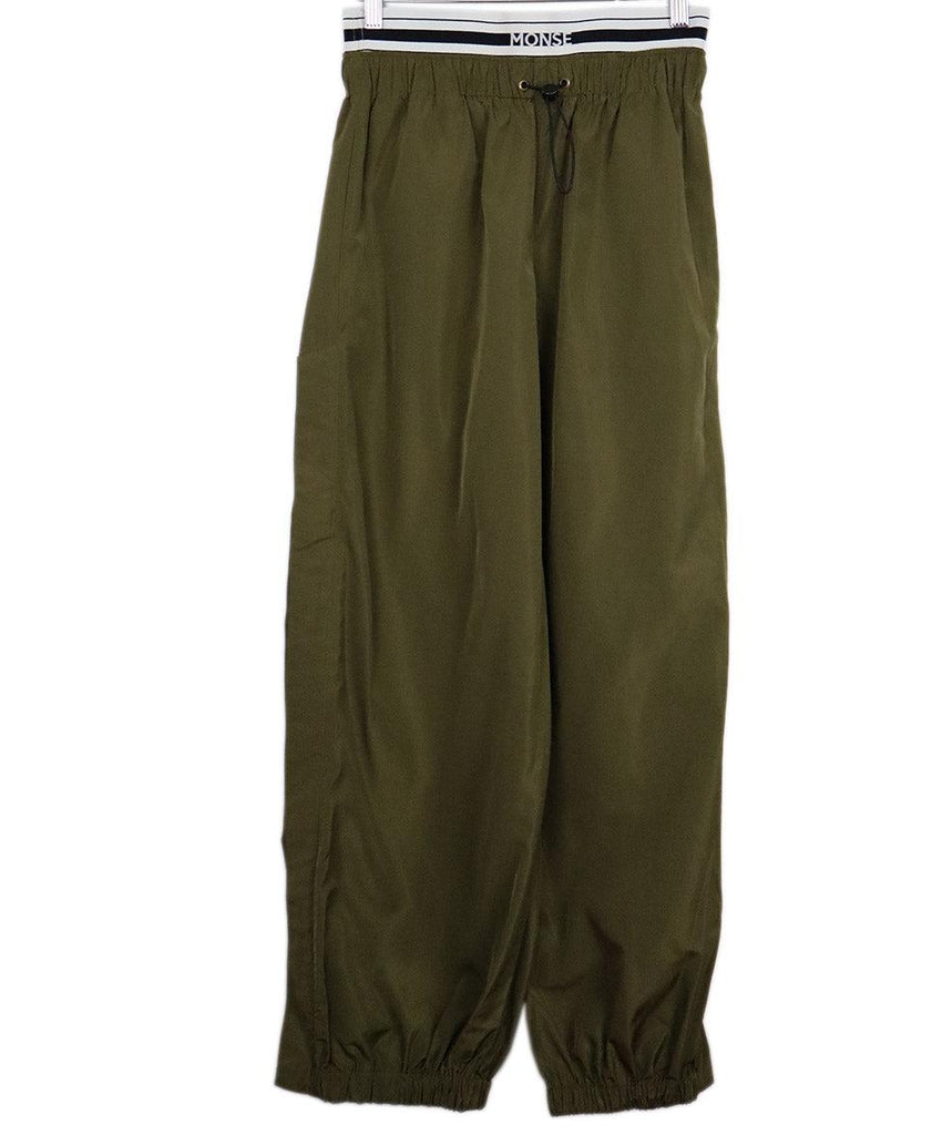 Monse Green Nylon Drawstring Pants 