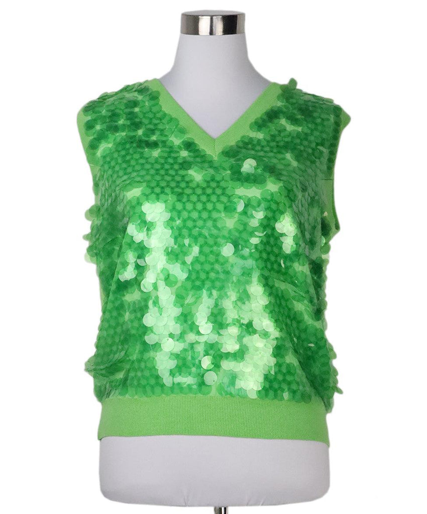 Moschino Green Wool Sequin Top sz 6 - Michael's Consignment NYC