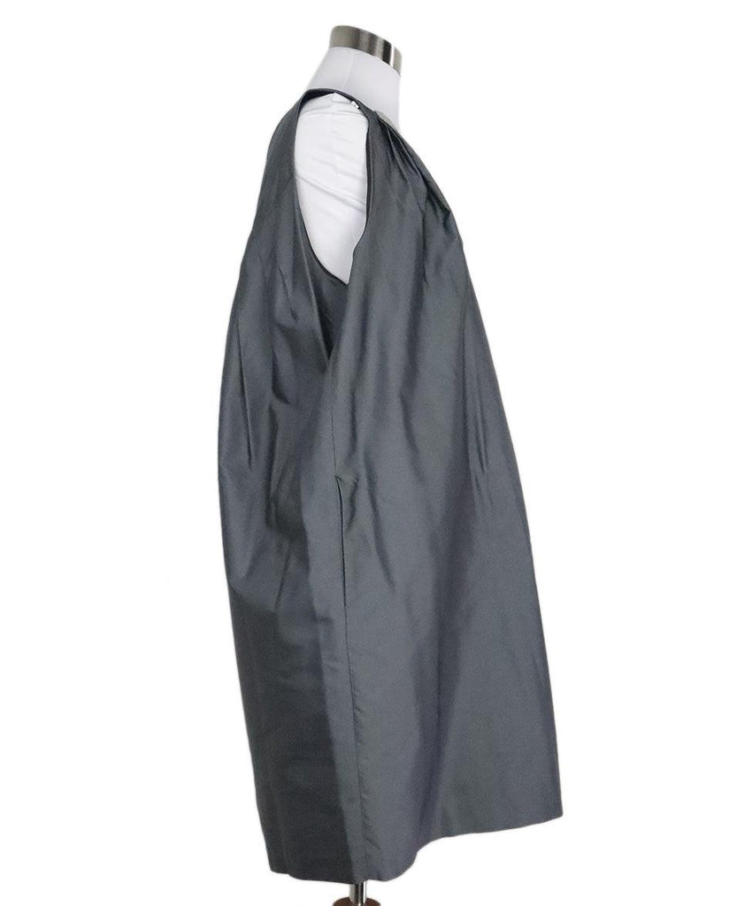 Moschino Grey Silk Dress w/ Beaded Trim sz 12 - Michael's Consignment NYC