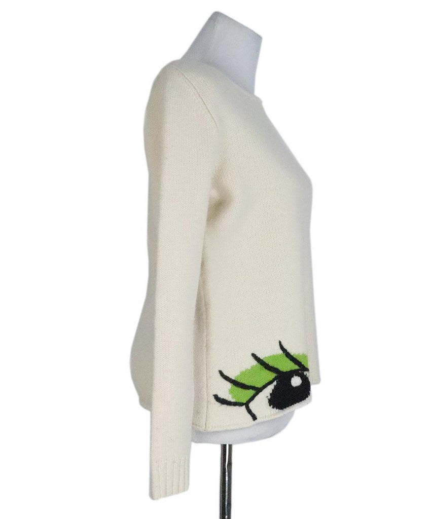 Moschino Ivory Wool Sweater w/ Eye Print sz 6 - Michael's Consignment NYC