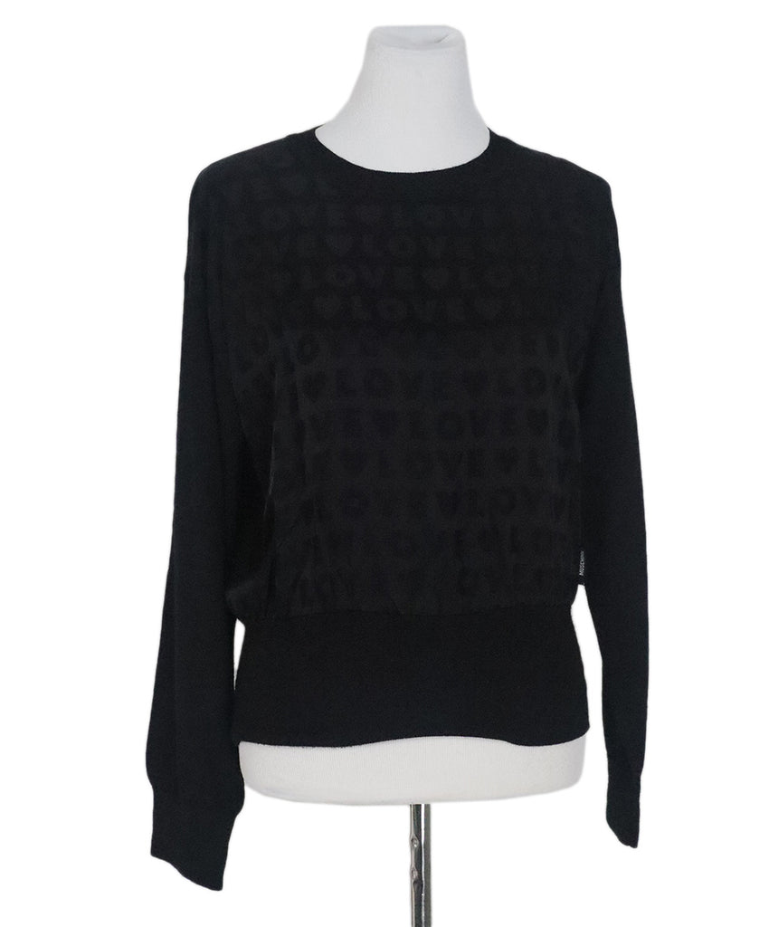 Moschino Love Print Black Sweater 