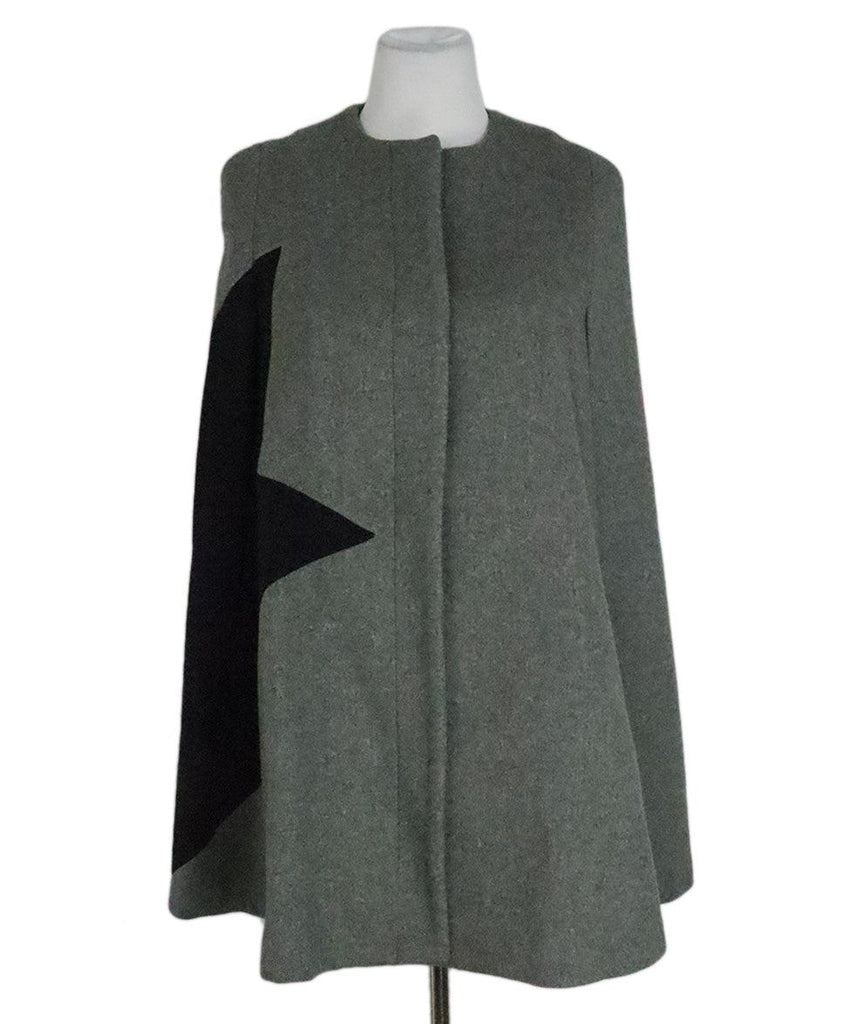 Msgm Charcoal & Black Wool Cape - Michael's Consignment NYC