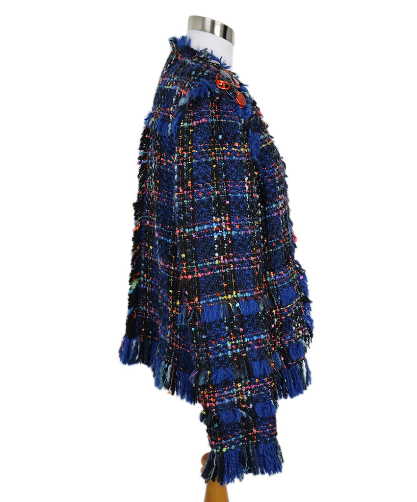 Msgm Multicolor Tweed Embellished Blazer 1