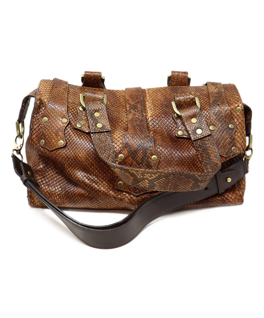 Mulberry Vintage Brown & Black Snake Skin Satchel 2