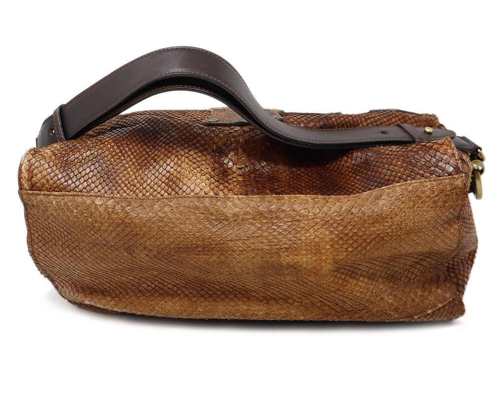 Mulberry Vintage Brown & Black Snake Skin Satchel 3