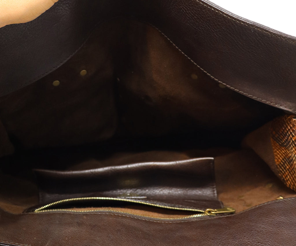 Mulberry Vintage Brown & Black Snake Skin Satchel 5