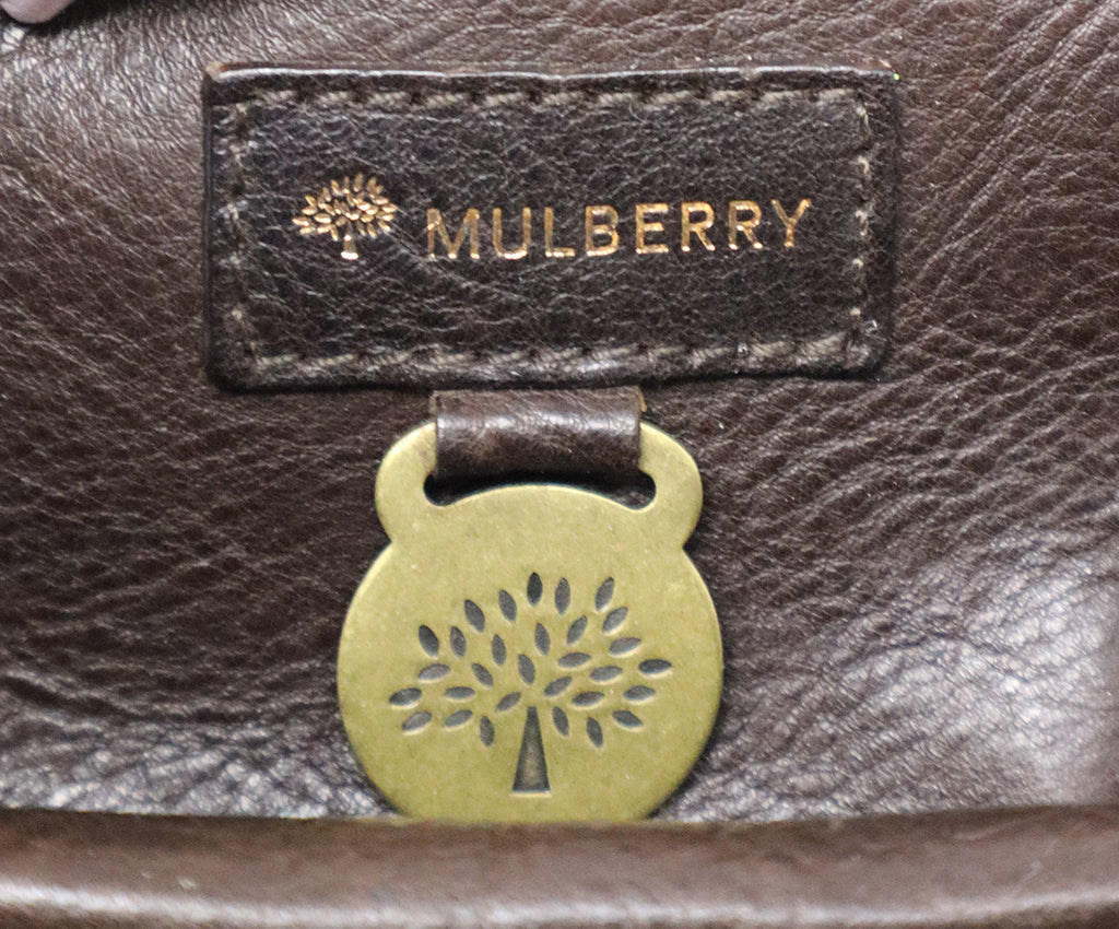 Mulberry Vintage Brown & Black Snake Skin Satchel 6