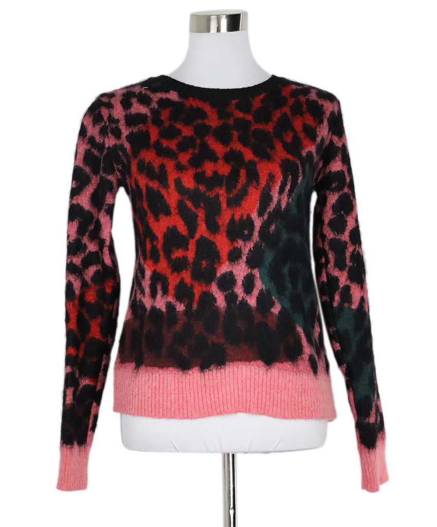 N. 21 Red Pink & Green Leopard Print Sweater sz 4 - Michael's Consignment NYC