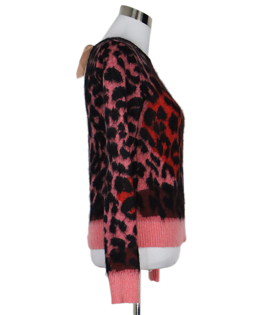 N. 21 Red Pink & Green Leopard Print Sweater sz 4 - Michael's Consignment NYC